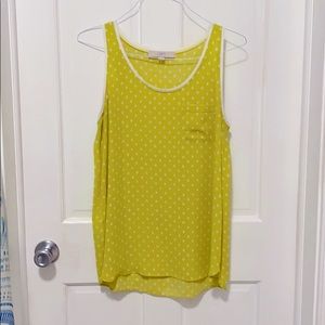 Loft Yellow Dots Sheer Tank